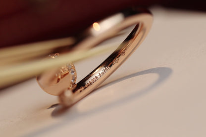 [AuraEcho]JUSTE RING 2.65MM PINK GOLD DIAMOND