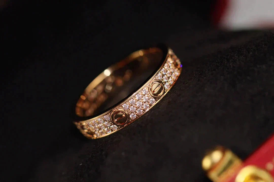 [AuraEcho]LOVE RING 3.6MM DIAMOND PAVED
