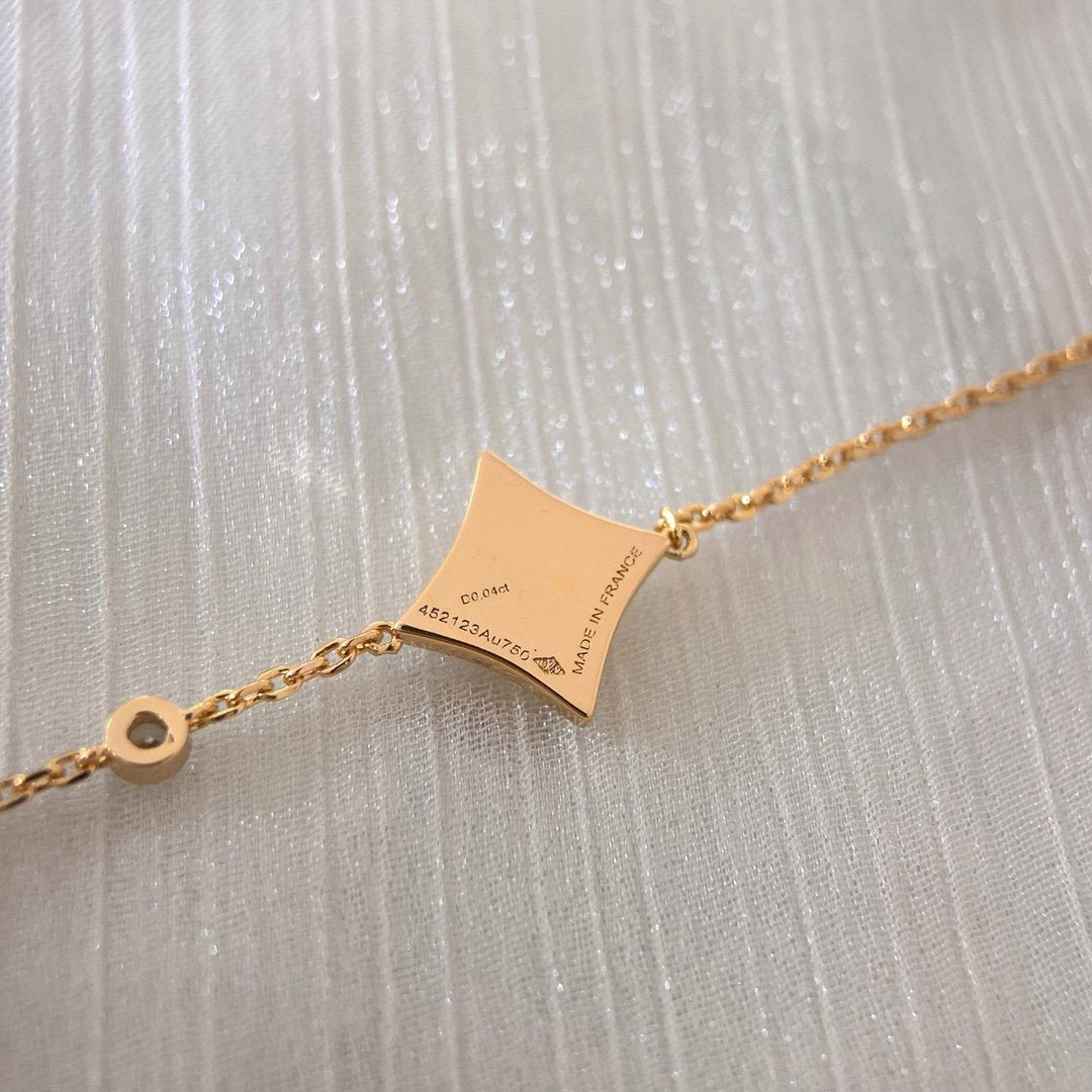 [AuraEcho]COLOR STAR CARNELIAN PINK GOLD DIAMOND BRACELET