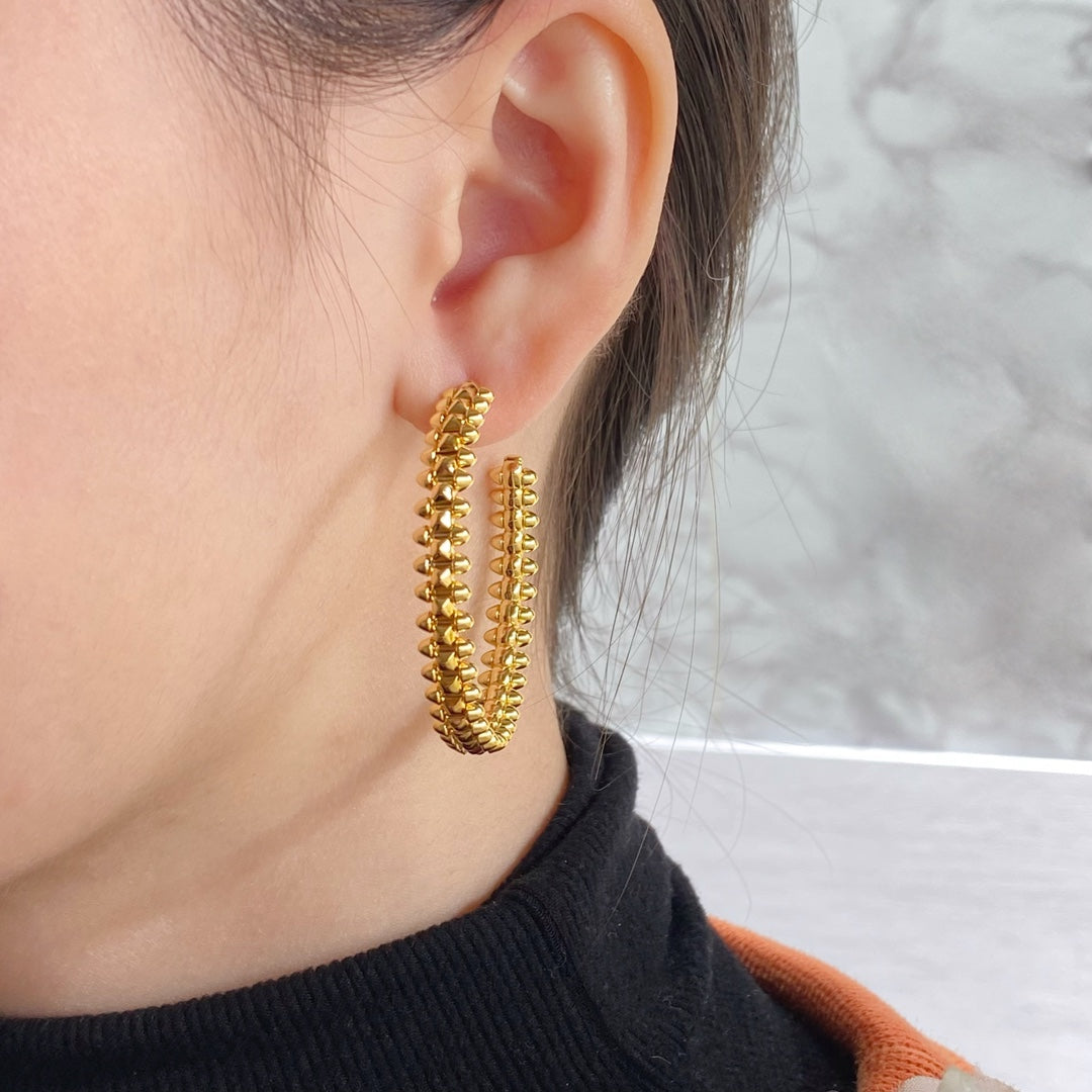[AuraEcho]CLASH HOOP LARGE EARRINGS