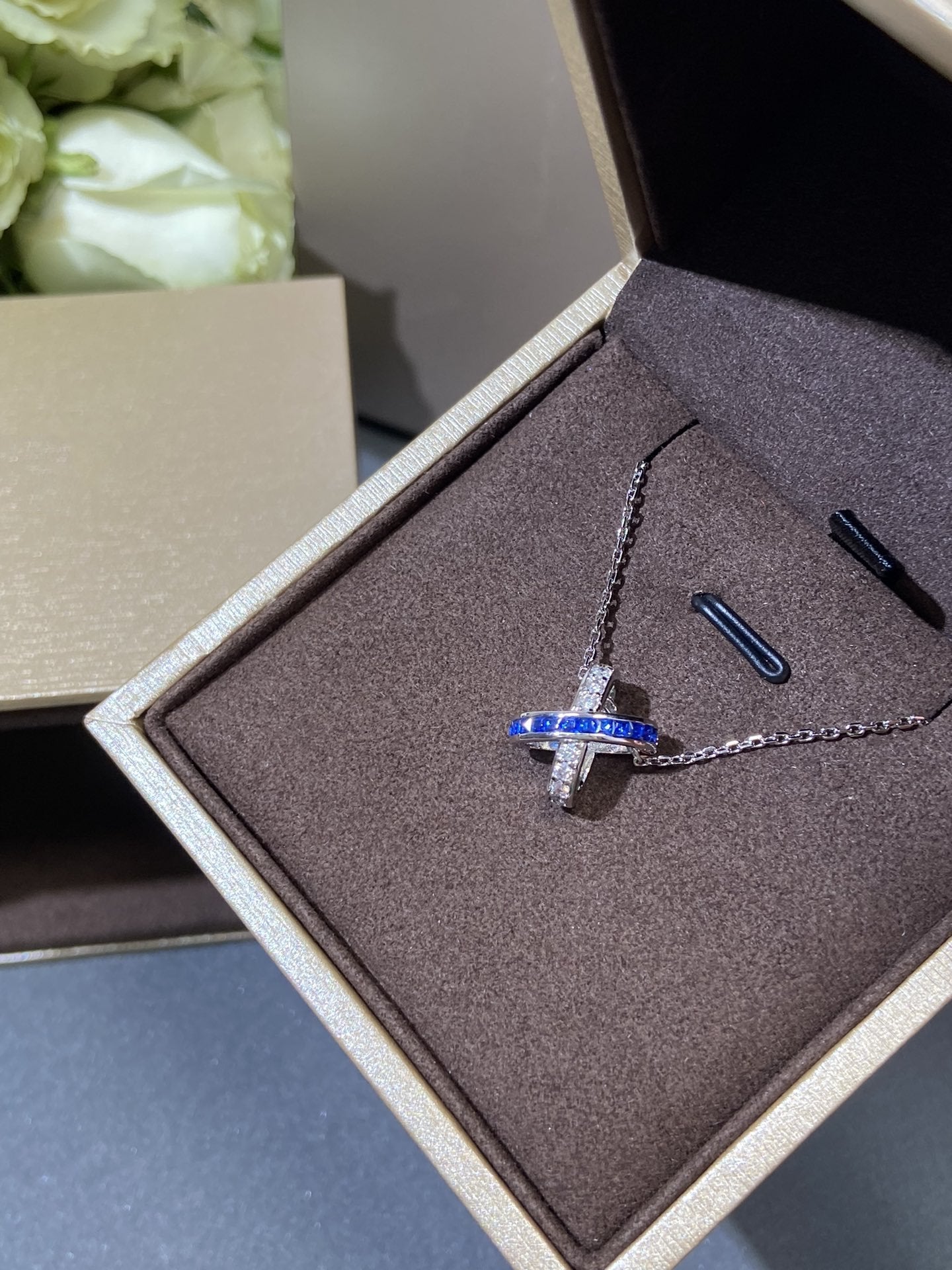 [AuraEcho]LIENS DIAMOND SILVER NECKLACE