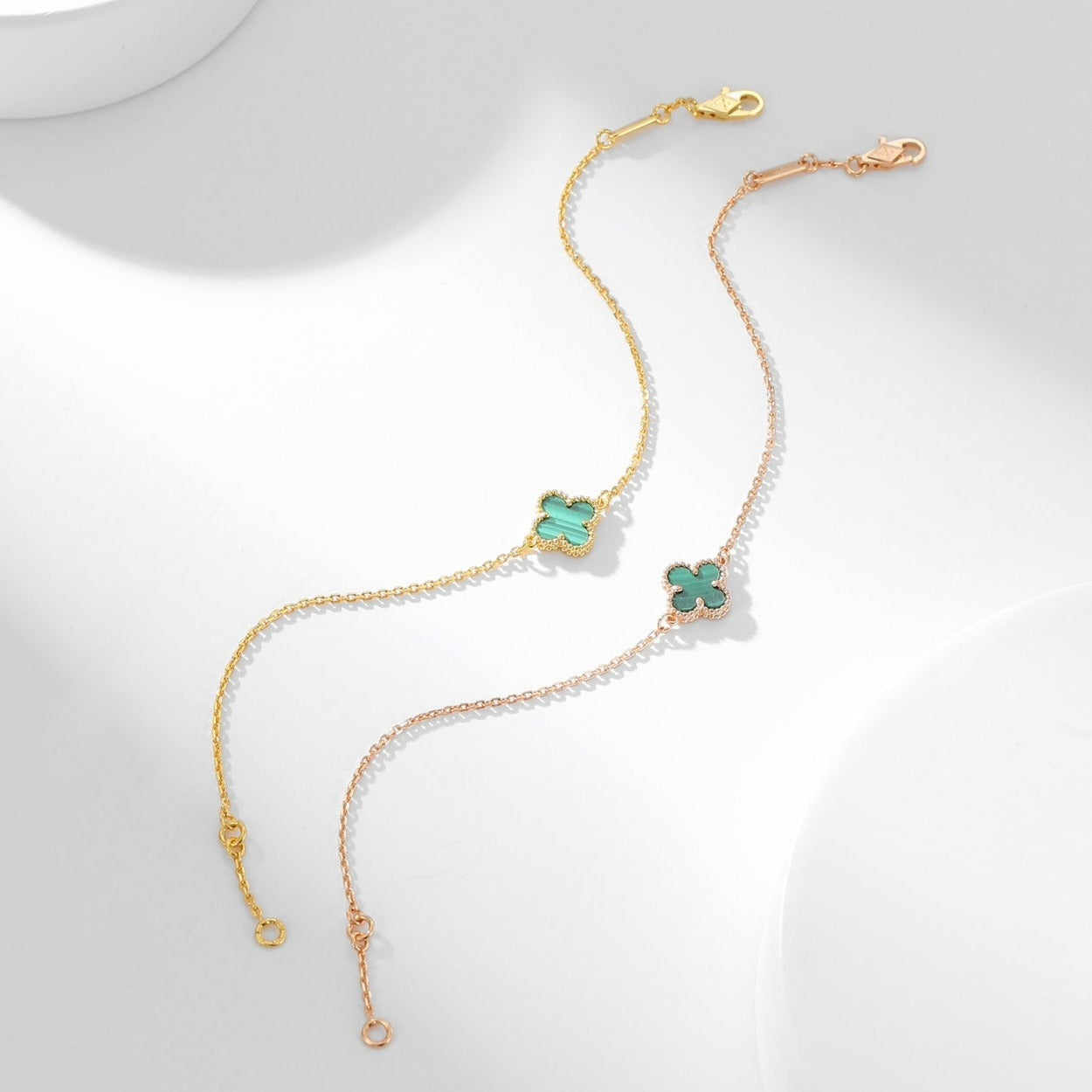 [AuraEcho]CLOVER BRACELET MALACHITE 1 MOTIF