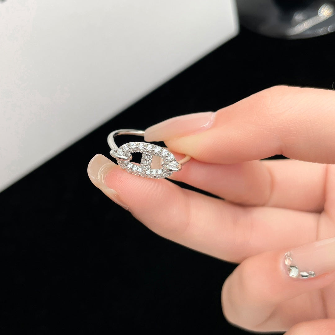 [AuraEcho]RONDE SMALL SILVER DIAMOND RING