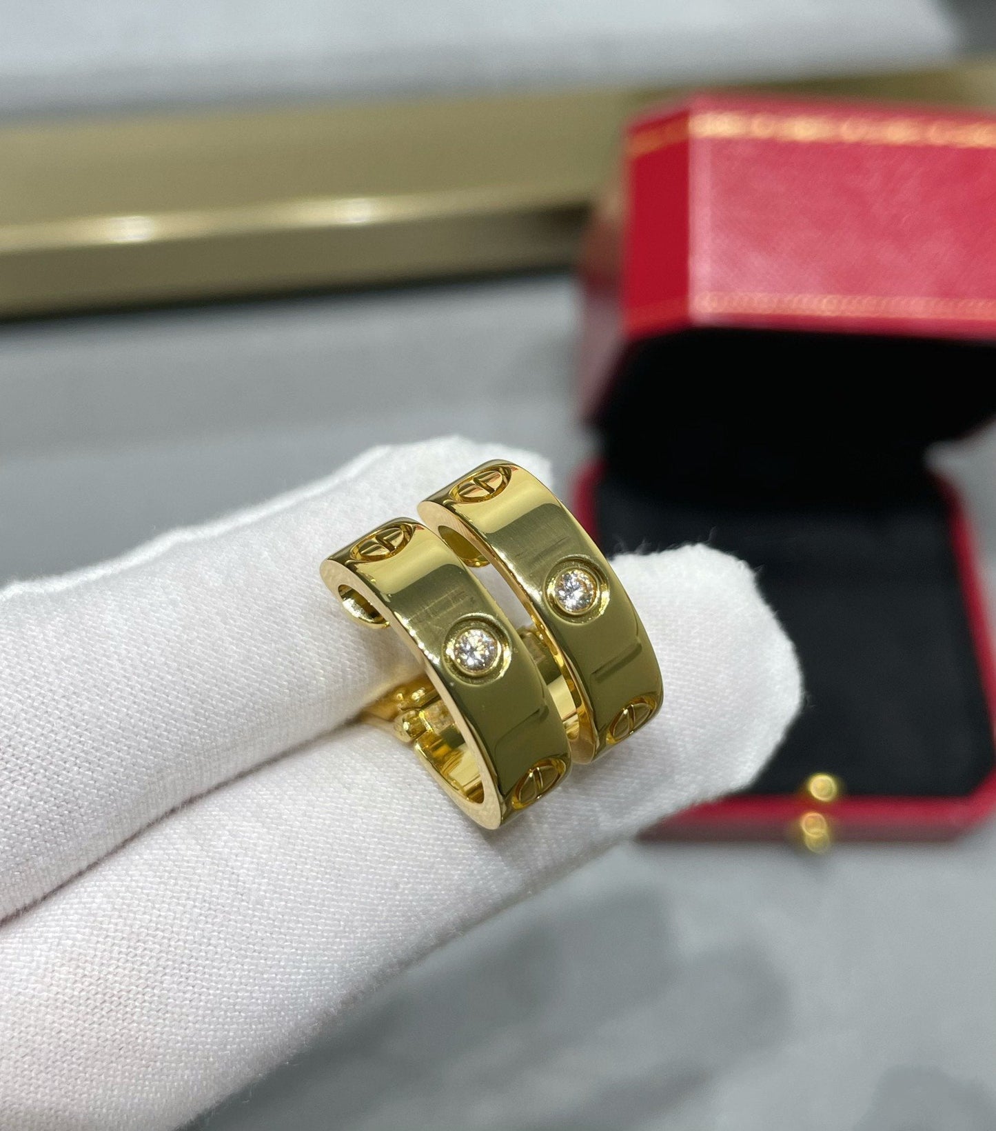 [AuraEcho]LOVE 5.5MM 1 DIAMOND EARRINGS