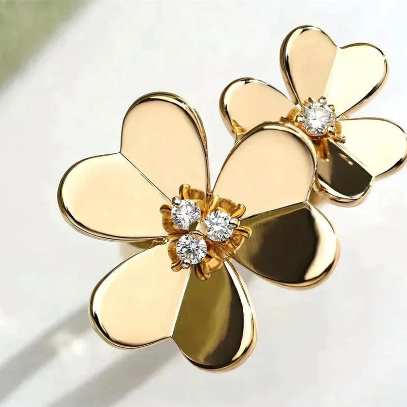 [AuraEcho]CLOVER COMOS GOLD DIAMOND RING