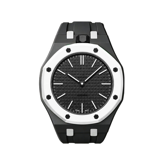 Oak Pop Exclusive Black And White Silicone Strap