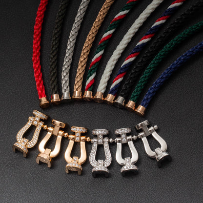 [AuraEcho]FORCE LARGE HORSESHOE HALF DIAMOND BRACELET ROSE GOLD