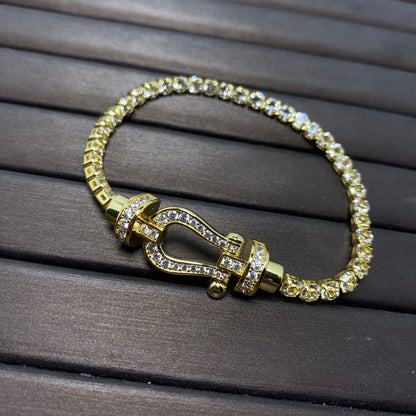 [AuraEcho]FORCE  HORSESHOE  DIAMOND TENNIS BRACELET
