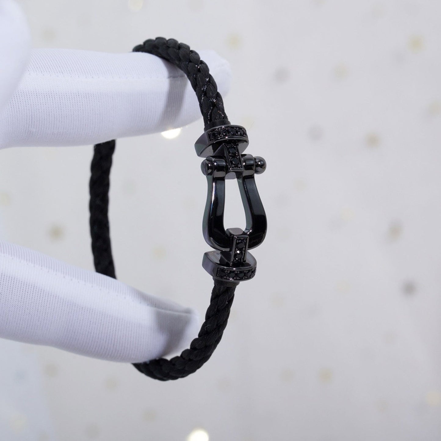 [AuraEcho]FORCE LARGE SERIES HORSESHOE BLACK SAMURAI BRACELET