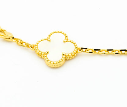 [AuraEcho]CLOVER BRACELET 5 MOTIFS ONYX MOP