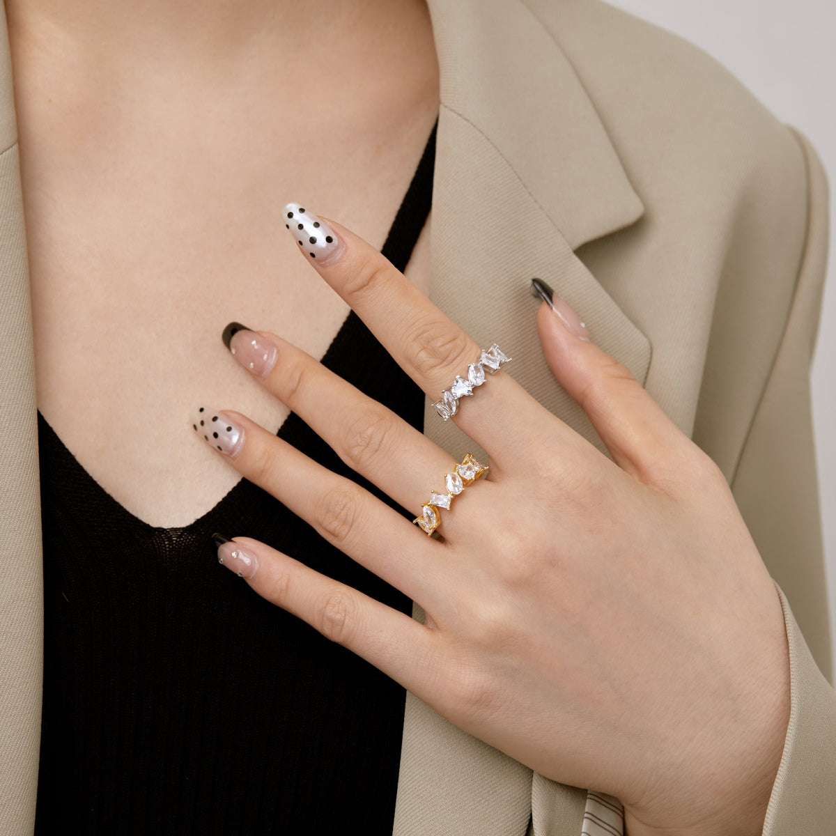 [AuraEcho]Delicate Multi Cut Ring