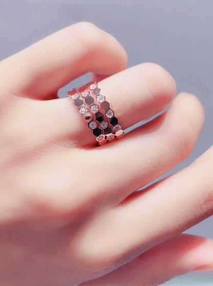 [AuraEcho]BEE LOVE RING PINK GOLD DIAMOND