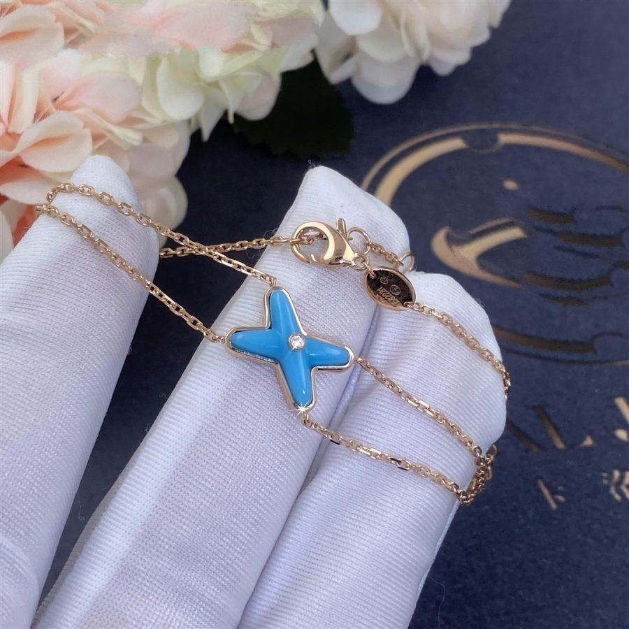 [AuraEcho]JEUX BRACELET TURQUOISE PINK GOLD 1 DIAMOND