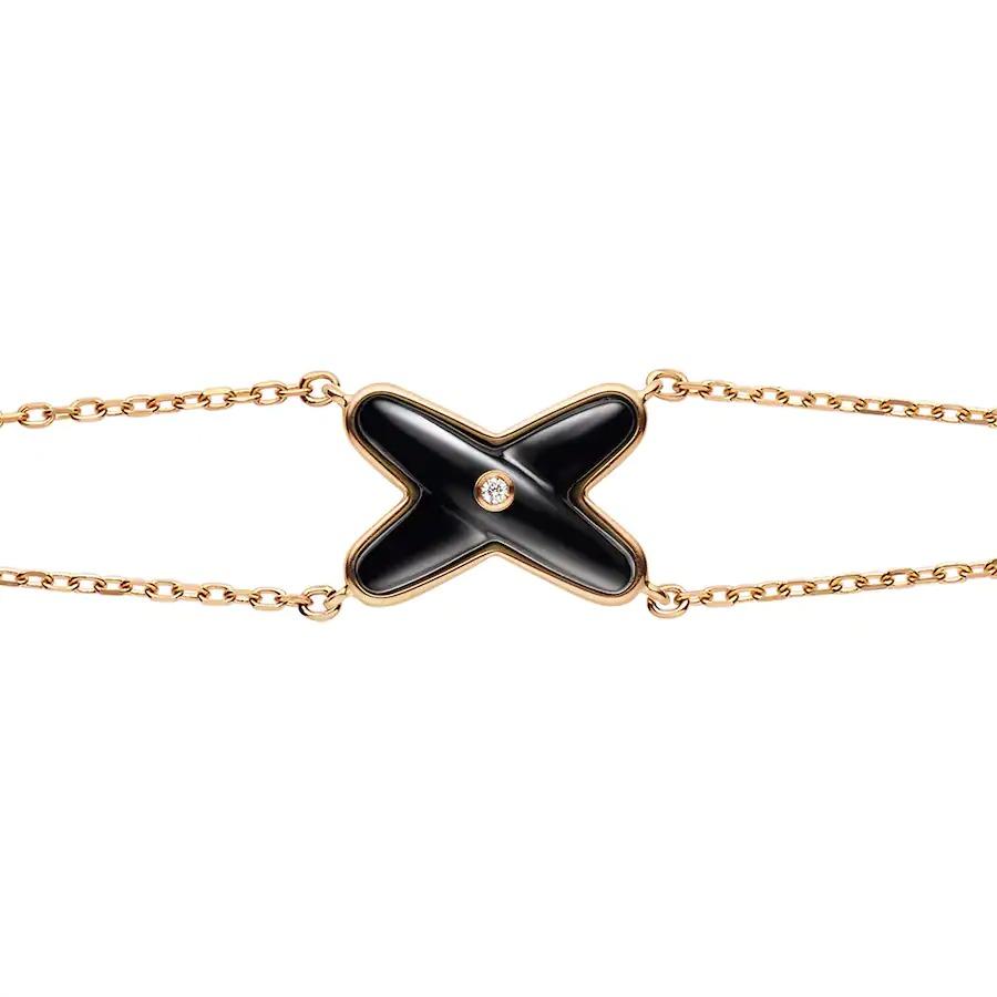 [AuraEcho]JEUX BRACELET ONYX PINK GOLD 1 DIAMOND