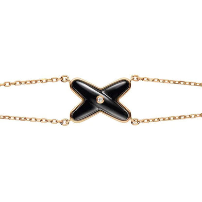 [AuraEcho]JEUX BRACELET ONYX PINK GOLD 1 DIAMOND