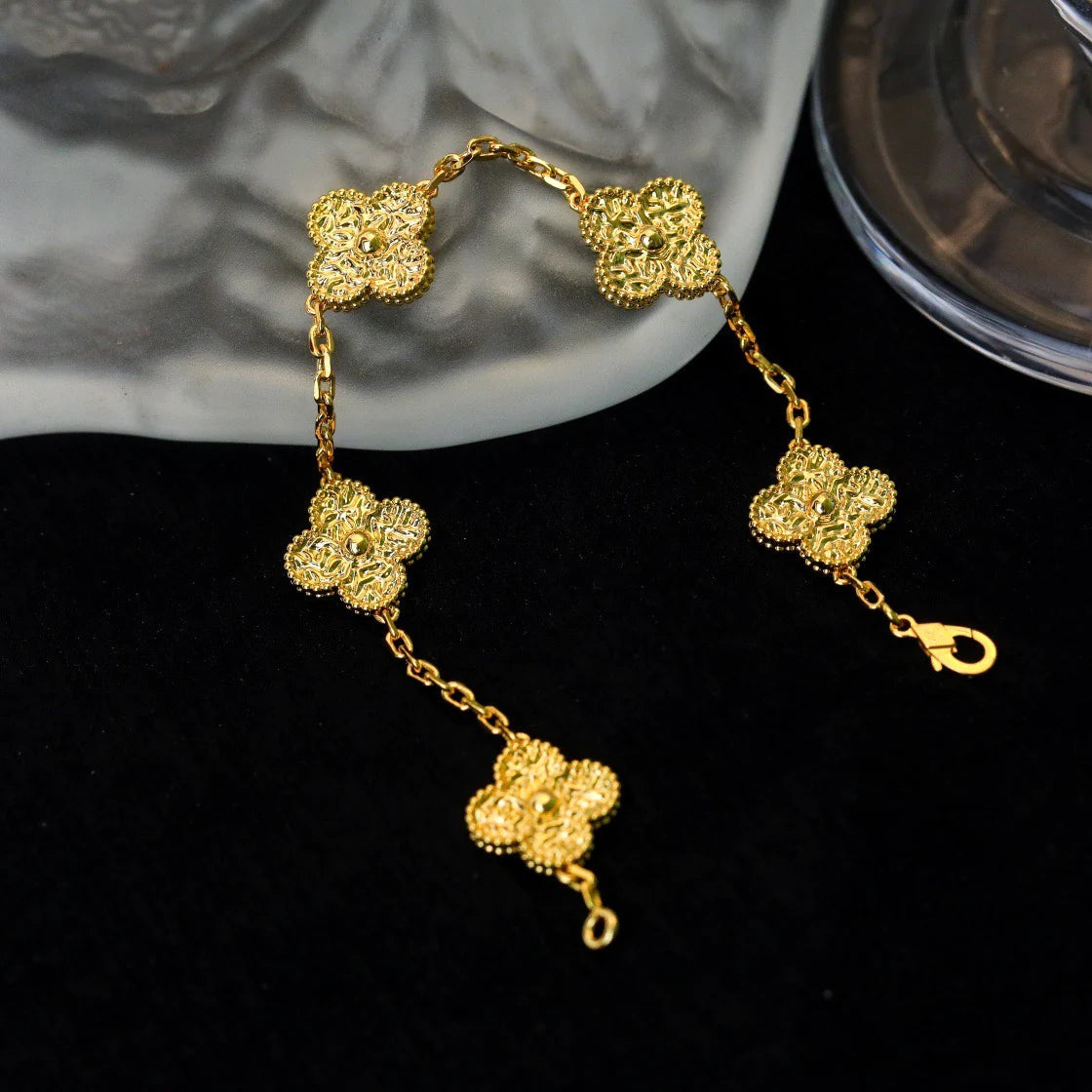 [AuraEcho]CLOVER 5 MOTIFS BRONZING BRACELET