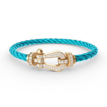[AuraEcho]FORCE LARGE HORSESHOE FULL DIAMOND BRACELET GOLD