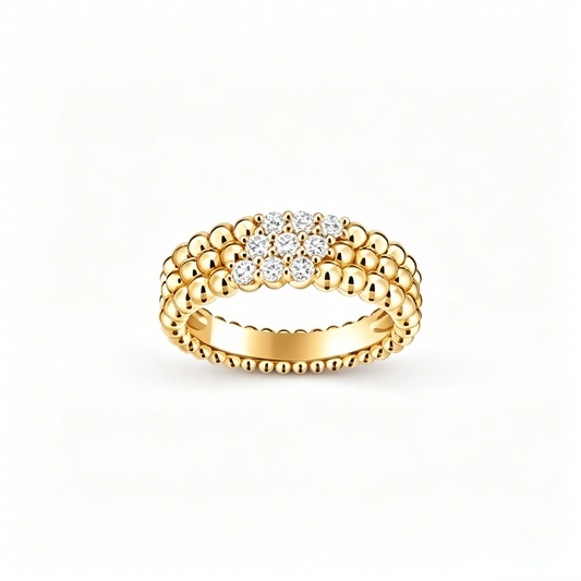 [AuraEcho] THREE-ROW DIAMOND RING