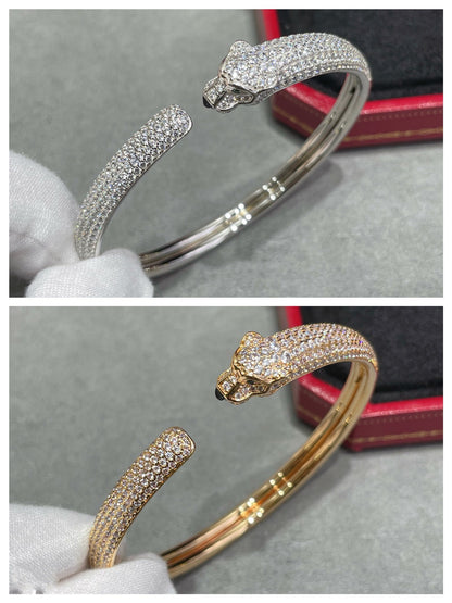 [AuraEcho]PANTHERE FULL DIAMOND OPEN BRACELET